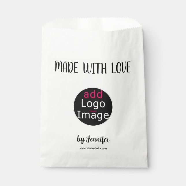 Made With Love Modern Professional Custom Logo Favour Bag (Front)