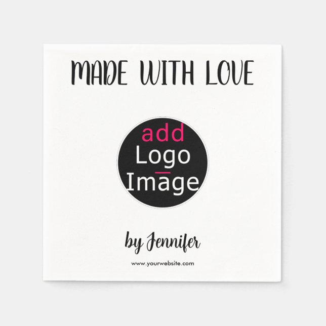 Made With Love Modern Professional Customisable Napkin (Front)