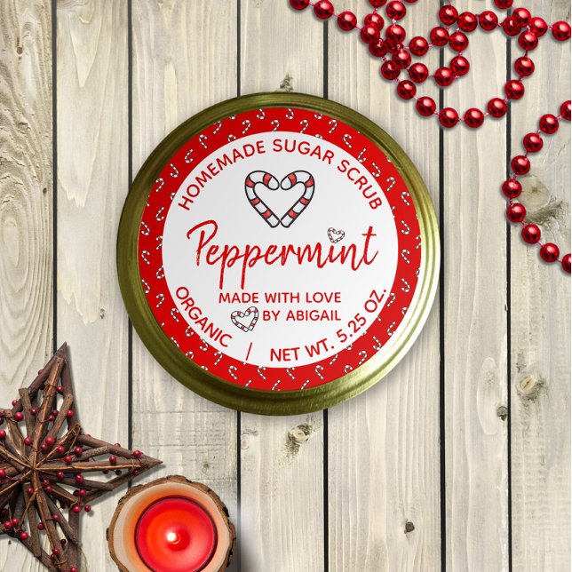 Made With Love Peppermint Homemade Sugar Scrub Classic Round Sticker (Creator Uploaded)
