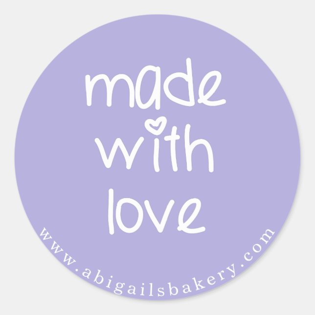 Made with love - Personalised Custom Colour Classic Round Sticker (Front)