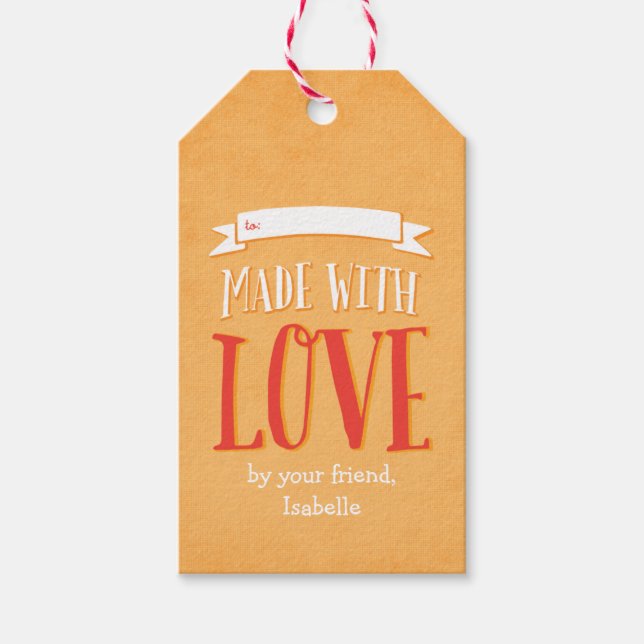 Made with Love Personalised Gift Tags (Front)
