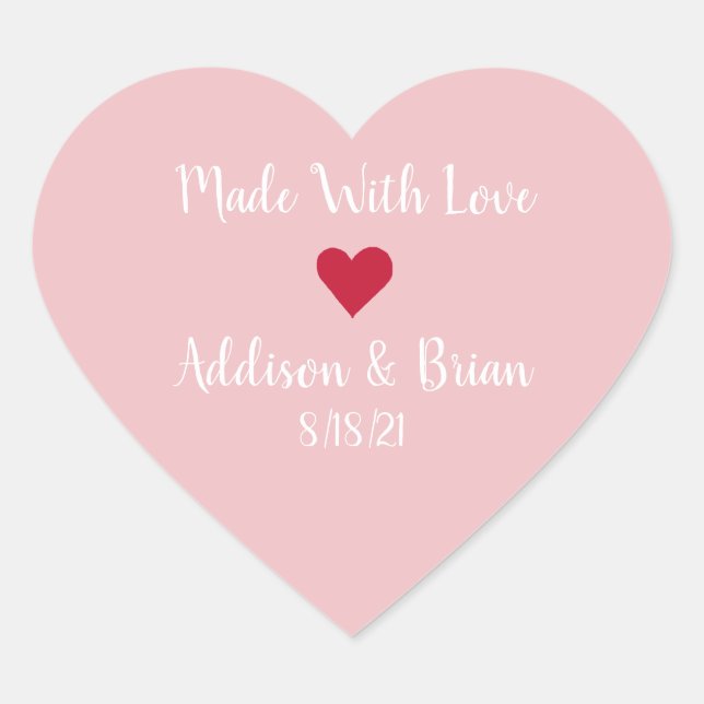 Made With Love Personalised Sticker (Front)
