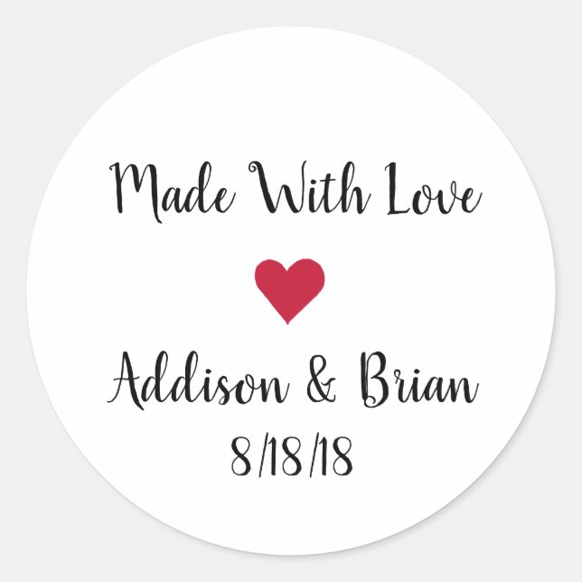 Made With Love Personalised Sticker (Front)