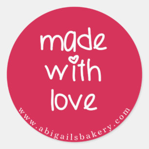 Made with love - Personalized Custom Color Classic Round Sticker