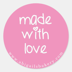 Made with love - Personalized Custom Color Classic Round Sticker