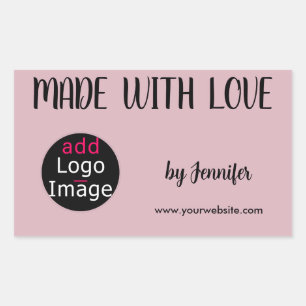 Made With Love Professional Custom Dusty Rose Pink Rectangular Sticker