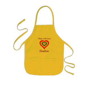 Made with Love Rainbow Heart Personalised Kids Apron