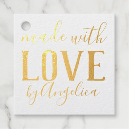 Made with Love Script Personalised Favour Tags