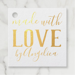 Made with Love Script Personalised Favour Tags