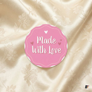 Made with Love   Simple Minimalist Custom Perfect Classic Round Sticker