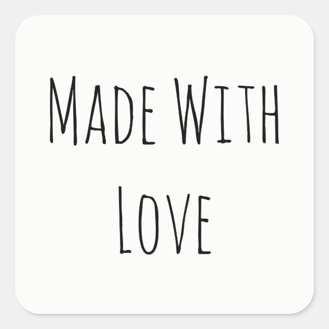 Made With Love Square Sticker (Front)