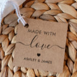 Made With Love Tag, Handmade Gift Tag, Kraft Favour Tags<br><div class="desc">These are the perfect little gift tags. You can customise front and back text,  as well as change the colours.</div>