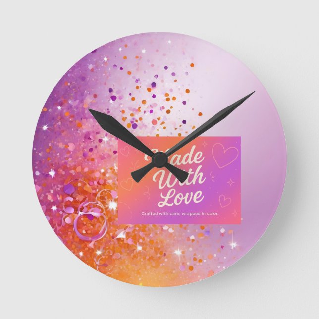 Made With Love Tank Top Round Clock (Front)