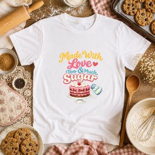 Made With Love & Too Much Sugar Grandma Baking T-Shirt