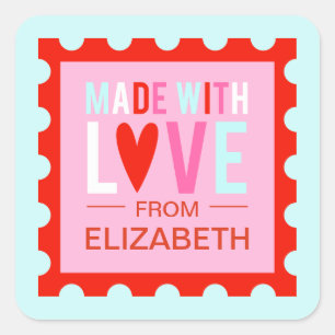 Made With Love Valentines Sticker