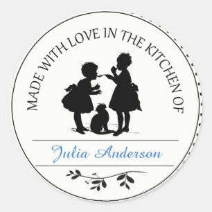 Made With Love Vintage Children Classic Round Sticker