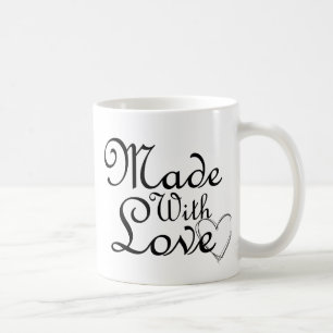 Made With Love White Heart Coffee Mug
