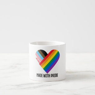 Made With Pride Rainbow Heart Custom Modern  Espresso Cup