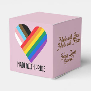 Made With Pride Rainbow Heart Custom Modern Favour Box