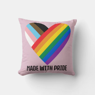 Made With Pride Rainbow Heart Minimal Modern Cushion