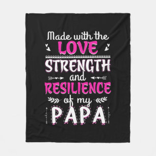 Made With The Love Strength Resilience Of Fun Dad Fleece Blanket