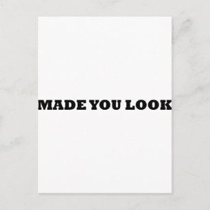 Made you look comedy postcard