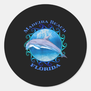 Madeira Beach Florida Vacation Souvenir Dolphin Classic Round Sticker