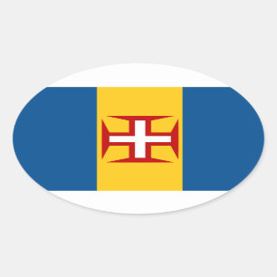 Madeira* Flag European-style Oval Sticker