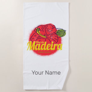 Madeira Hibiscus Flower Island Portugal Souvenir Beach Towel