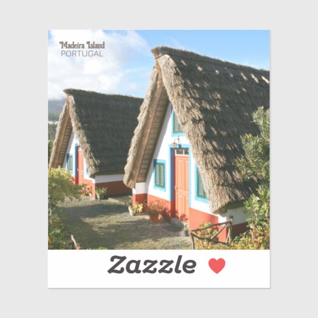 Madeira Island photo with Typical Houses, Portugal (Sheet)