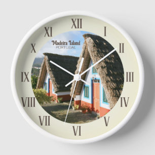 Madeira Island photo with Typical Houses, Portugal Clock