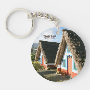 Madeira Island photo with Typical Houses, Portugal Key Ring