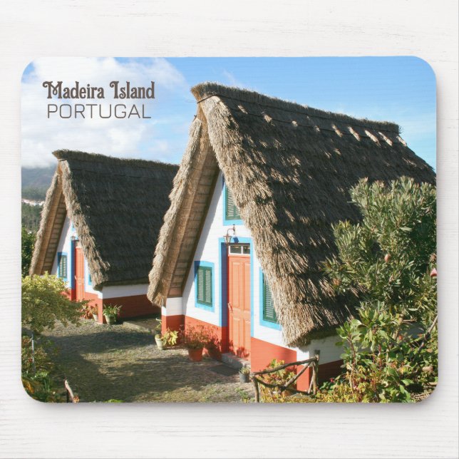 Madeira Island photo with Typical Houses, Portugal Mouse Pad (Front)