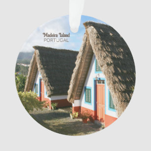 Madeira Island photo with Typical Houses, Portugal Ornament