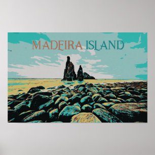 Madeira Island ribeira da Janela beach, Portugal Poster