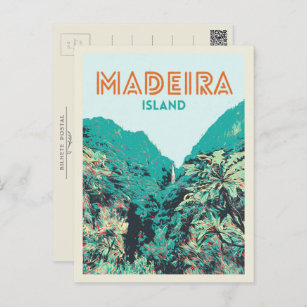 Madeira island vegetation illustration Portugal Postcard