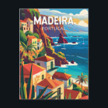 Madeira Portugal Travel Art Vintage Postcard<br><div class="desc">Madeira retro vector travel design. Madeira,  an autonomous region of Portugal,  is an archipelago comprising 4 islands off the northwest coast of Africa. It is known for its namesake wine and warm,  subtropical climate.</div>