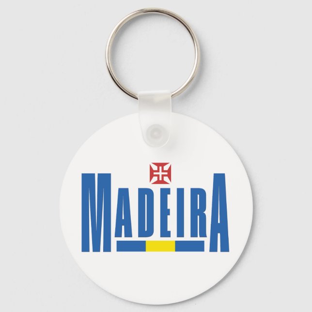 Madeira Text and Flag Colors Key Ring (Front)