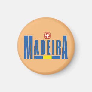 Madeira Text and Flag Colours Magnet