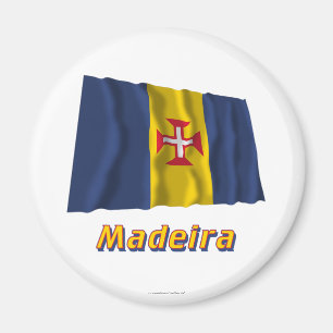 Madeira Waving Flag with Name Magnet