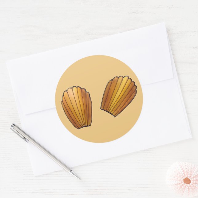 Madeleine French Pastry Chef Pâtisserie Cakes Classic Round Sticker (Envelope)