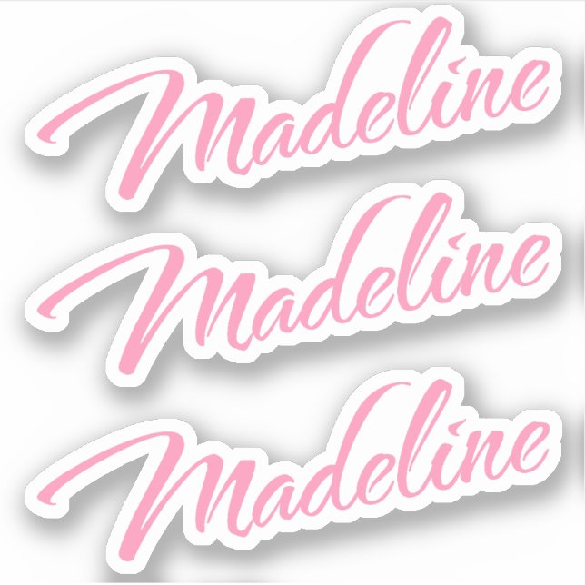 Madeline Decorative Name in Pink x3 Sticker (Front)