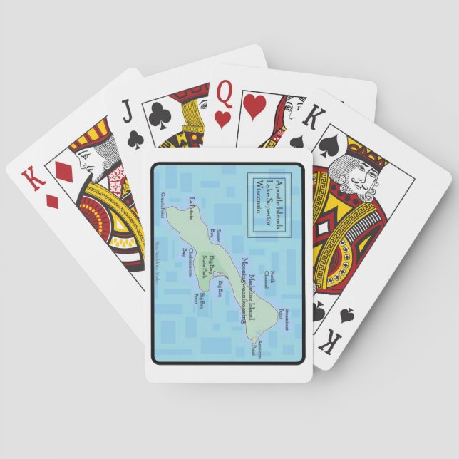 Madeline Island Teal Playing Cards (Back)