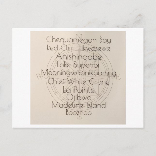 Madeline Island Words Postcard (Front)