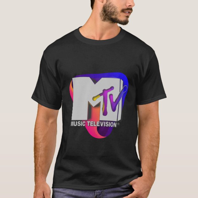 Mademark x MTV - Retro MTV Logo 80's Chrome Effect T-Shirt (Front)