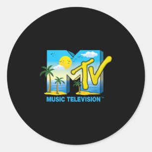 Mademark X Mtv - The Official Mtv Logo With Sunny  Classic Round Sticker