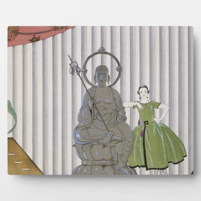 Mademoiselle Spinelly Chez Elle, 1920 (pochoir pri Plaque (Front)