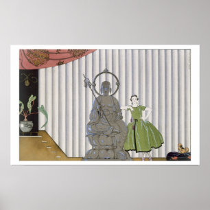 Mademoiselle Spinelly Chez Elle, 1920 (pochoir pri Poster