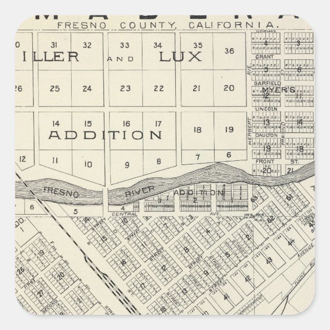Madera County, California 3 Square Sticker (Front)