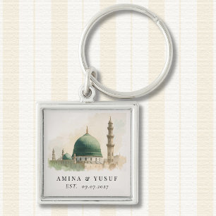 Madinah Keepsake   Masjid Nabawi Couple Names Key Ring
